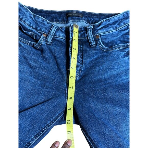 Silver Jeans Co. Suki Capri Womens Mid Rise Stretch Denim Jeans W26 Blue Curvy - Picture 8 of 12